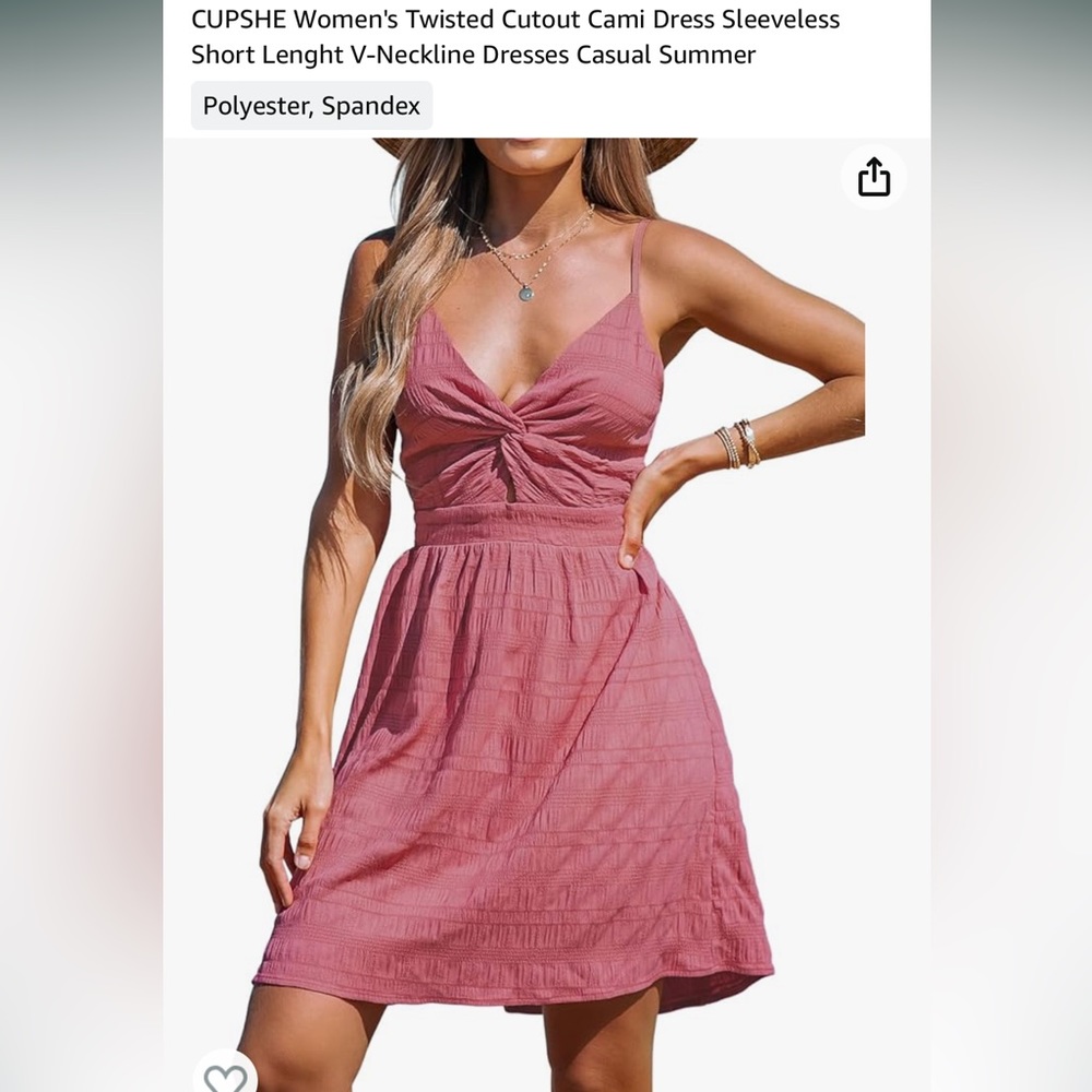 CUPSHE Women's Twisted Cutout Cami Dress Sleeveless Short Lenght V-Neckline NWT